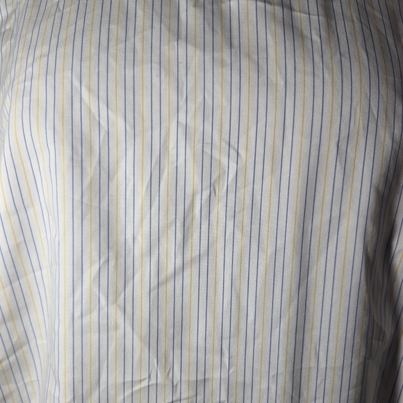 Paul Fredrick non-iron two-ply cotton pinpoint Long Sleeve Shirt Slim Fit Stripe - Picture 9 of 10